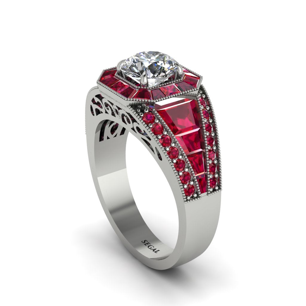 Diamond Royal Radiance Halo Engagement Ring - Liana No. 48