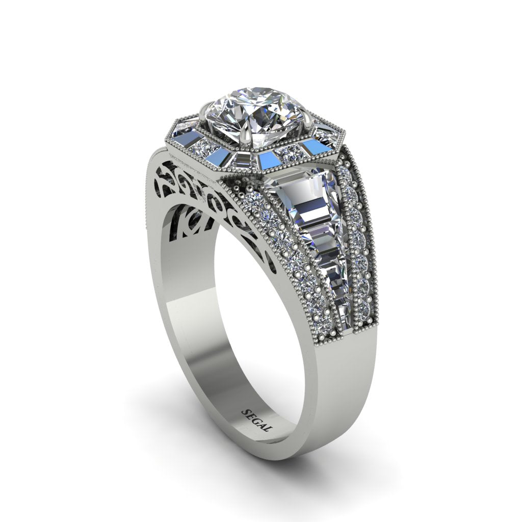 Diamond Royal Radiance Halo Engagement Ring - Liana No. 3