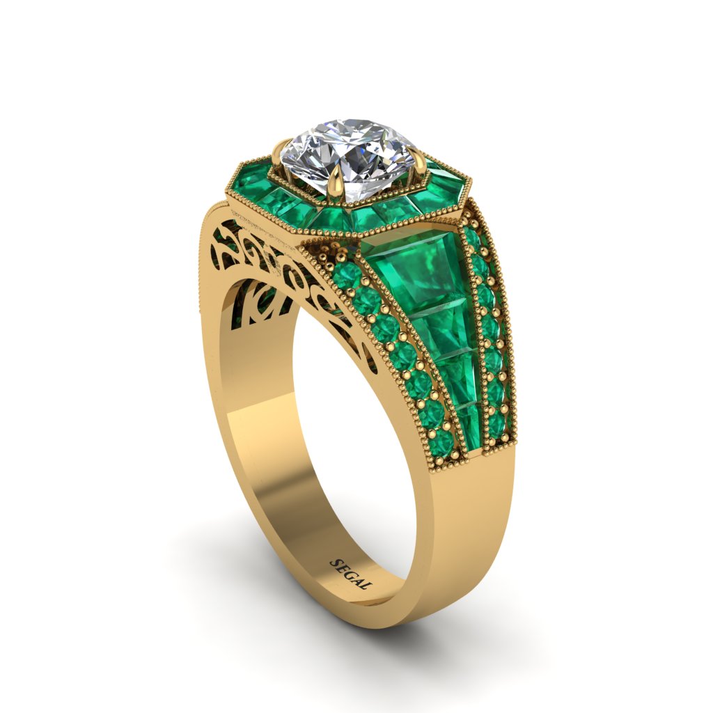 Diamond Royal Radiance Halo Engagement Ring - Liana No. 16