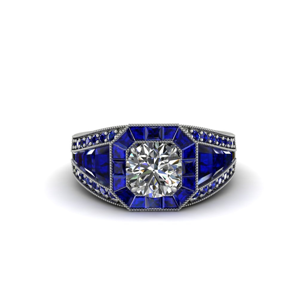 Diamond Royal Radiance Halo Engagement Ring - Liana No. 63