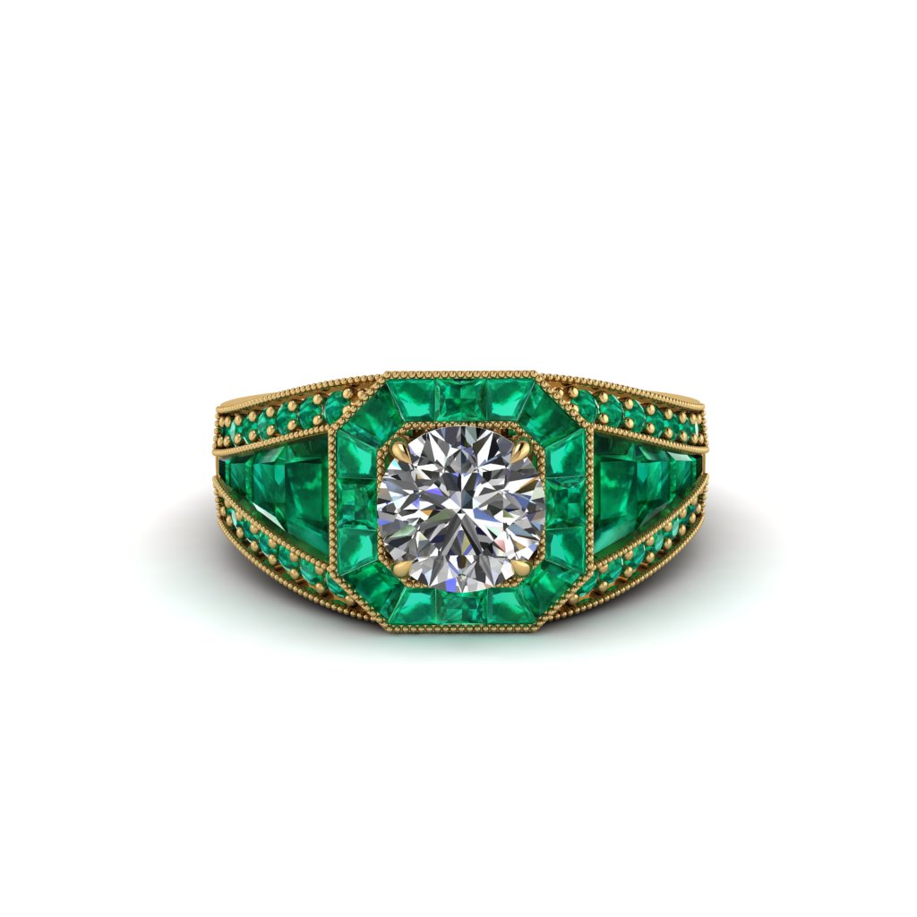 Diamond Royal Radiance Halo Engagement Ring - Liana No. 16