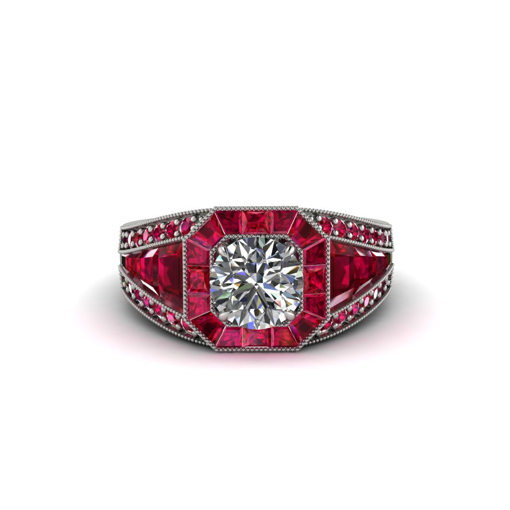 Diamond Royal Radiance Halo Engagement Ring - Liana No. 48