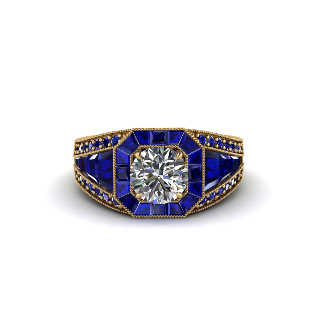 Diamond Royal Radiance Halo Engagement Ring - Liana No. 61