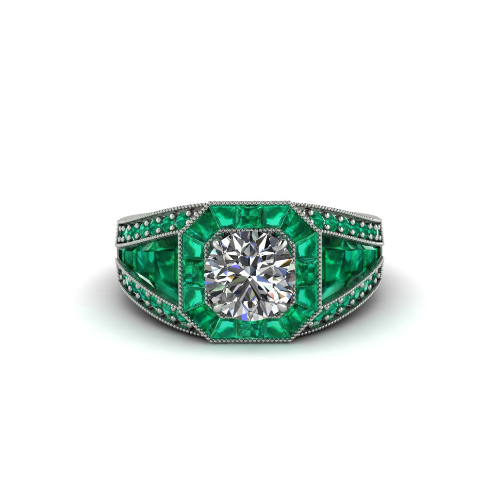 Diamond Royal Radiance Halo Engagement Ring - Liana No. 18