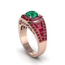 Emerald Royal Radiance Halo Engagement Ring - Liana No. 50 image 1