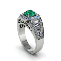 Emerald Royal Radiance Halo Engagement Ring - Liana No. 6 image 1