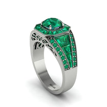 Emerald Royal Radiance Halo Engagement Ring - Liana No. 21 image 1