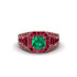 Emerald Royal Radiance Halo Engagement Ring - Liana No. 50