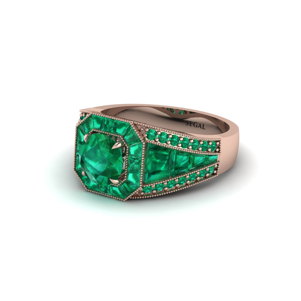 Emerald Royal Radiance Halo Engagement Ring - Liana No. 20