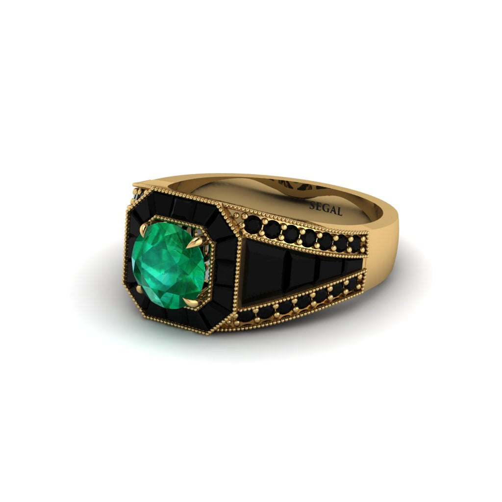 Emerald Royal Radiance Halo Engagement Ring - Liana No. 34