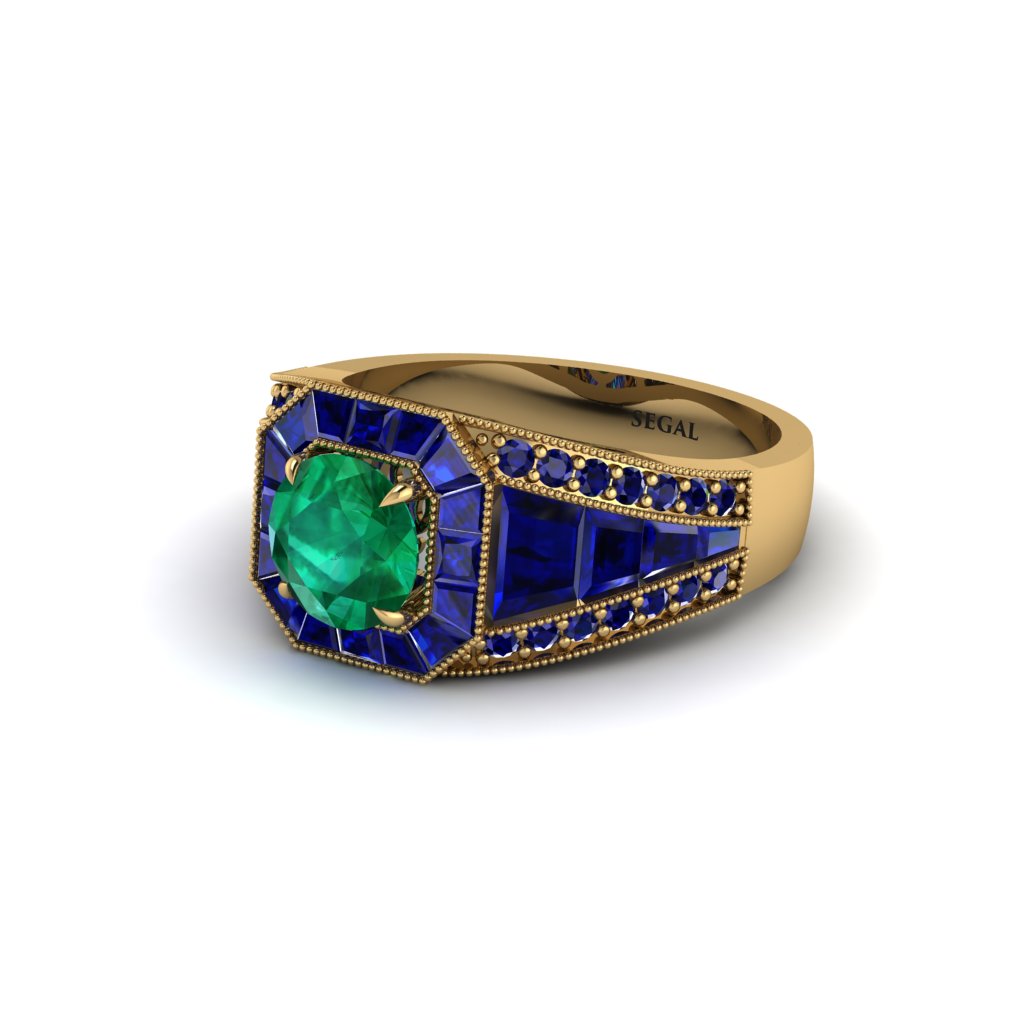 Emerald Royal Radiance Halo Engagement Ring - Liana No. 64