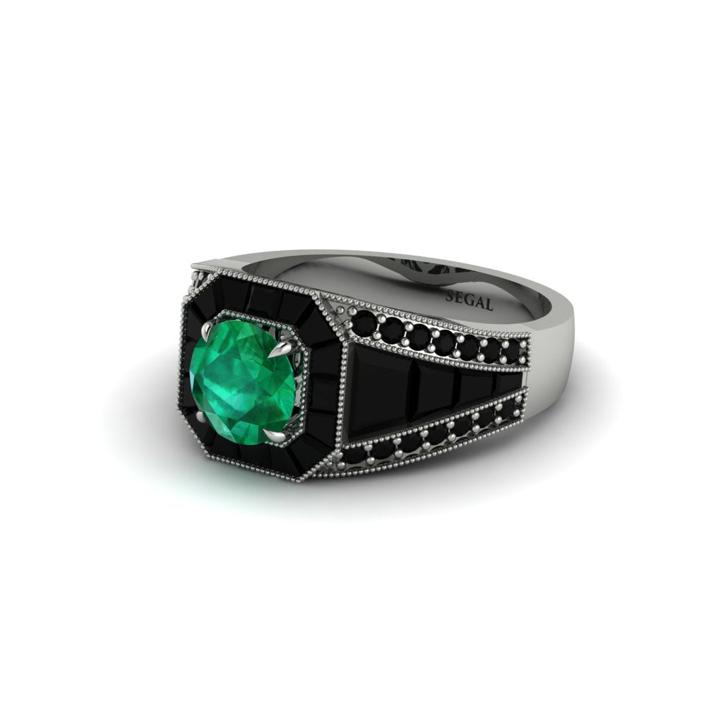Emerald Royal Radiance Halo Engagement Ring - Liana No. 36