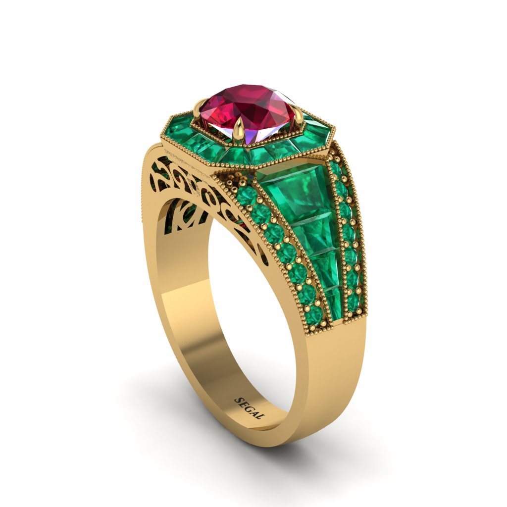 Ruby Royal Radiance Halo Engagement Ring - Liana No. 25