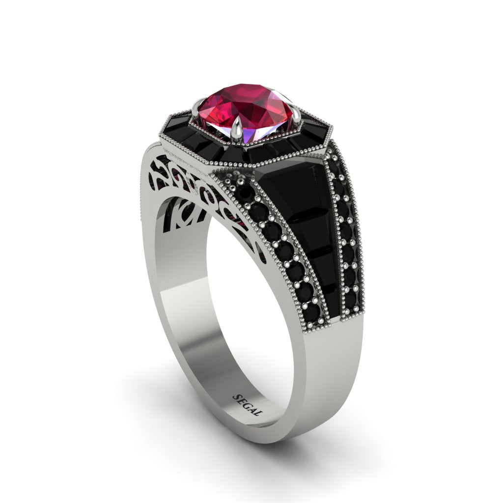 Ruby Royal Radiance Halo Engagement Ring - Liana No. 42