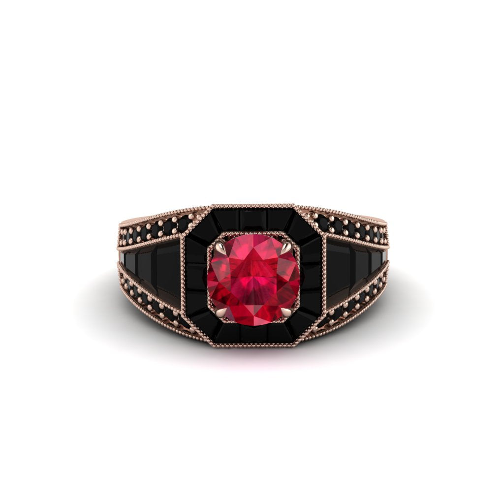 Ruby Royal Radiance Halo Engagement Ring - Liana No. 41