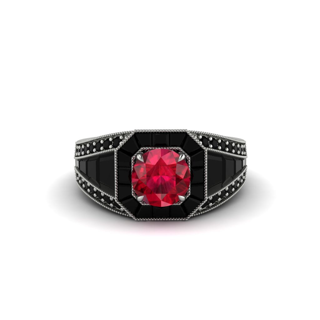 Ruby Royal Radiance Halo Engagement Ring - Liana No. 42