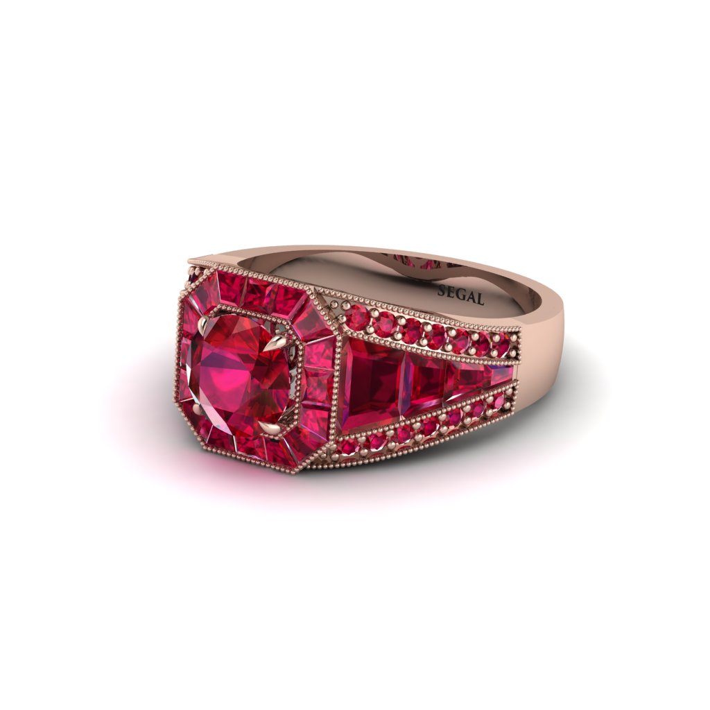 Ruby Royal Radiance Halo Engagement Ring - Liana No. 56