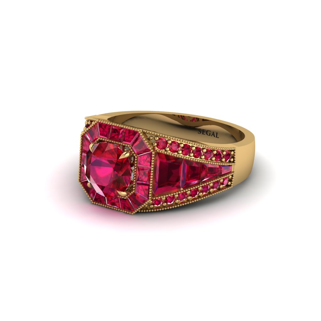 Ruby Royal Radiance Halo Engagement Ring - Liana No. 55