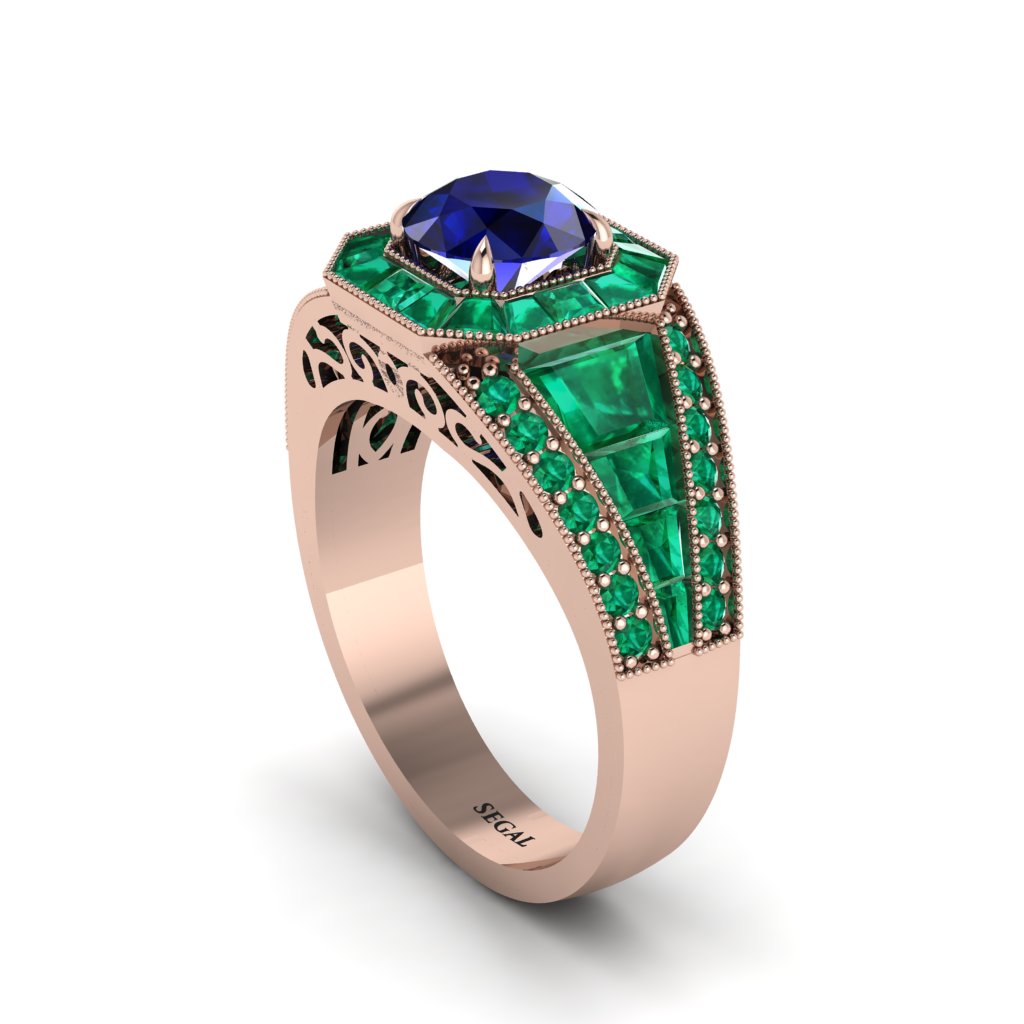 Sapphire Royal Radiance Halo Engagement Ring - Liana No. 29