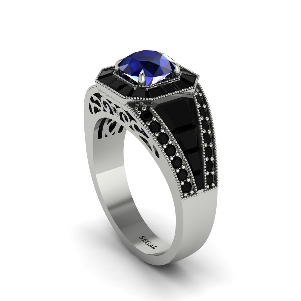 Sapphire Royal Radiance Halo Engagement Ring - Liana No. 45