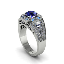 Sapphire Royal Radiance Halo Engagement Ring - Liana No. 15 image 1