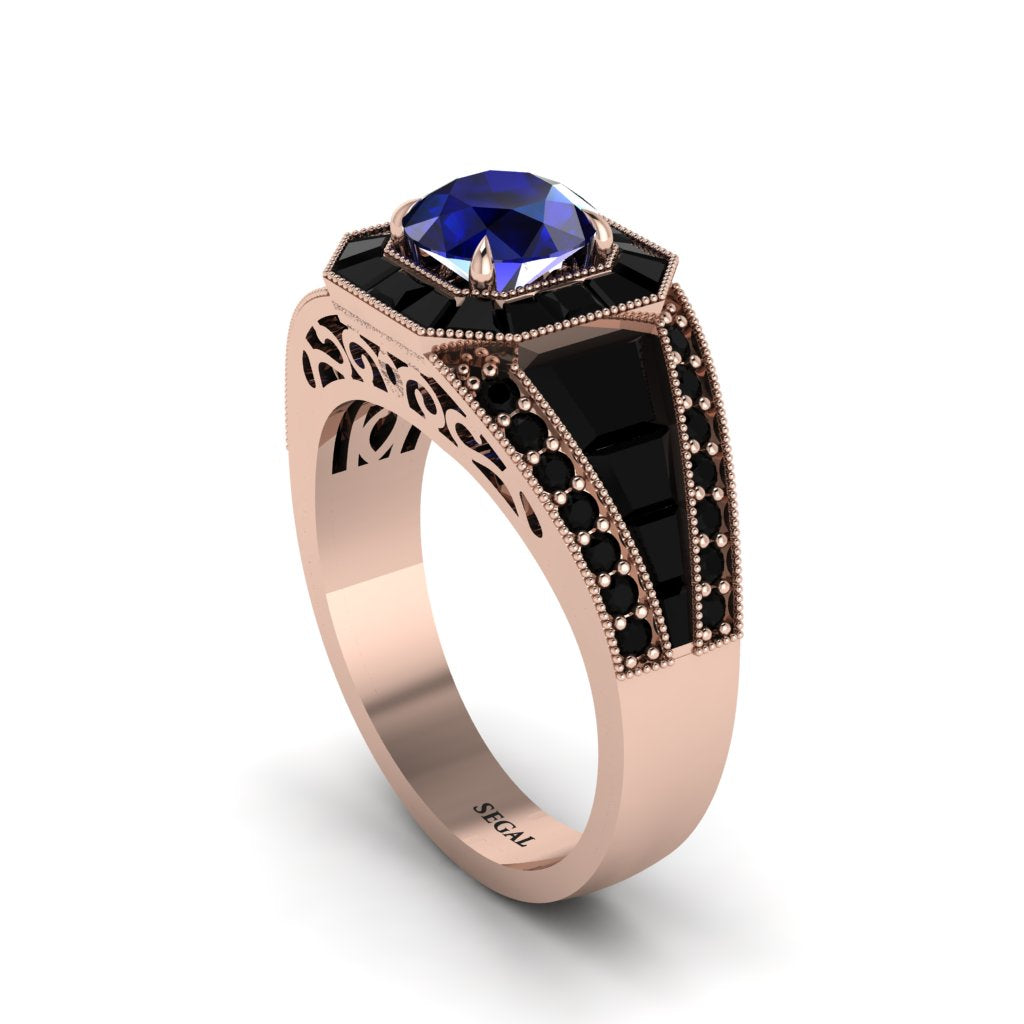 Sapphire Royal Radiance Halo Engagement Ring - Liana No. 44