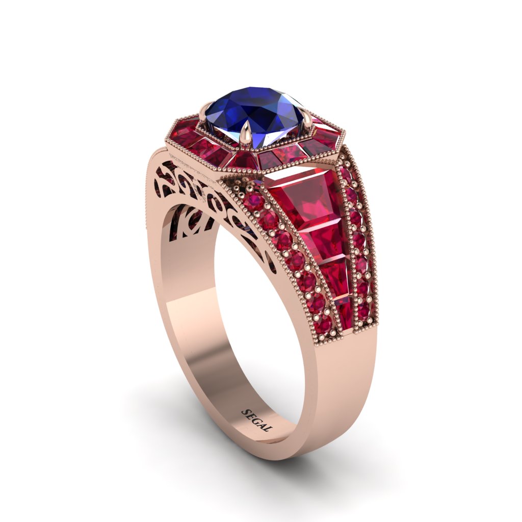 Sapphire Royal Radiance Halo Engagement Ring - Liana No. 59