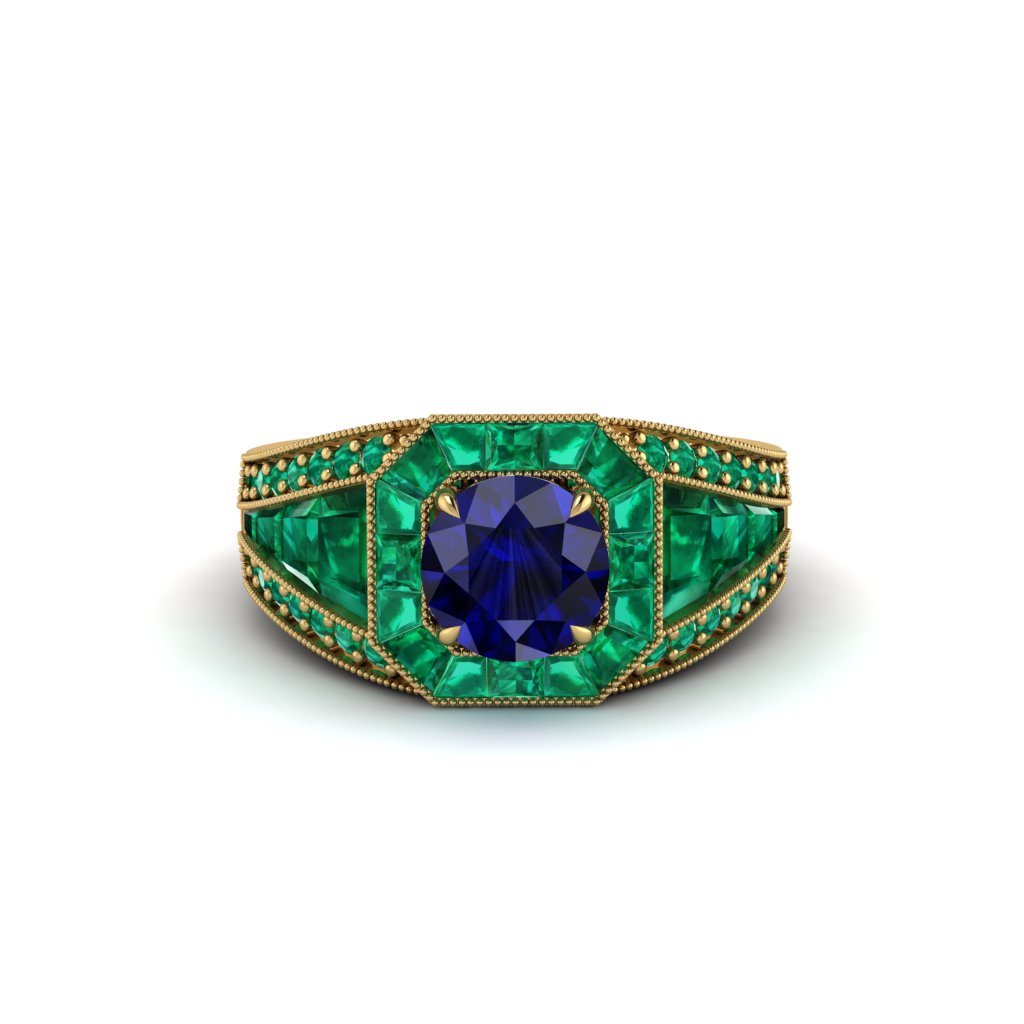 Sapphire Royal Radiance Halo Engagement Ring - Liana No. 28