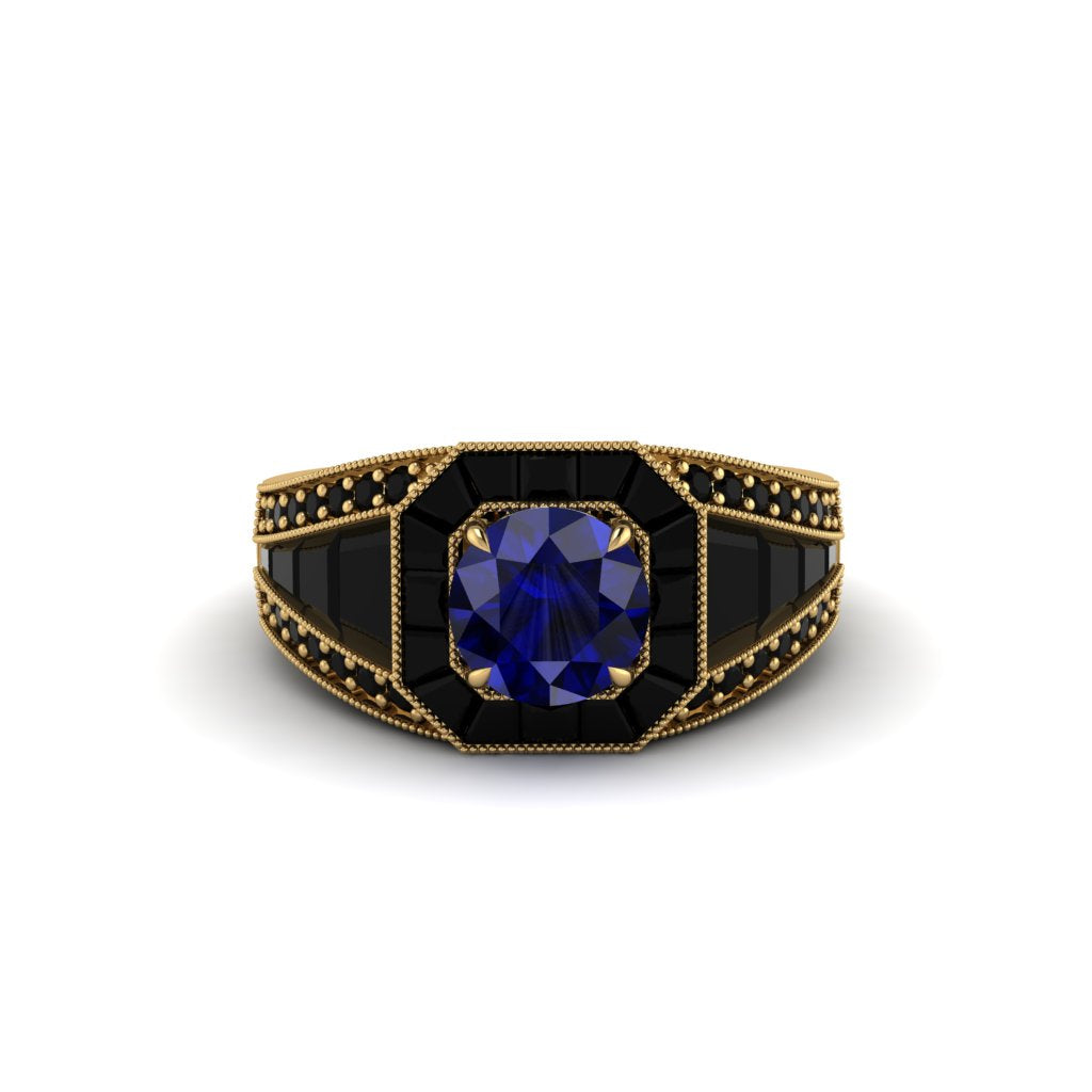 Sapphire Royal Radiance Halo Engagement Ring - Liana No. 43