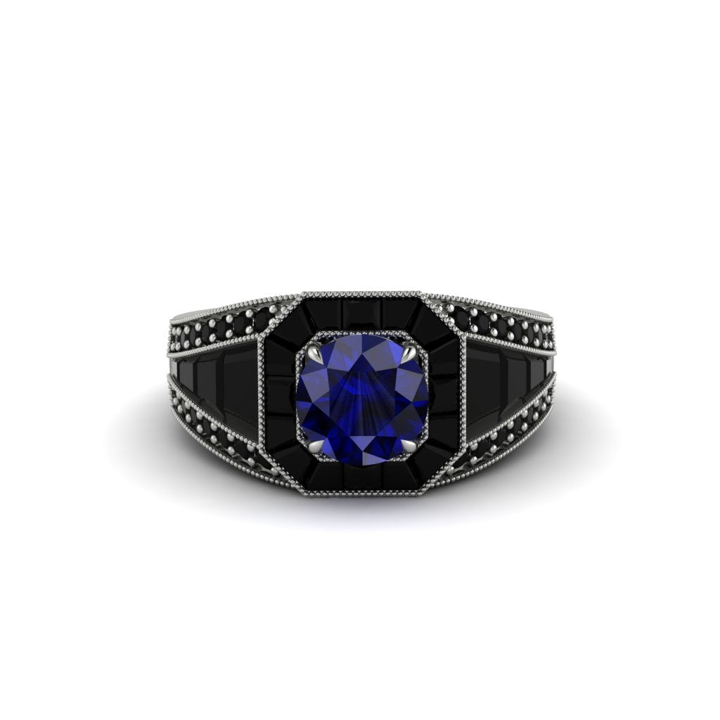 Sapphire Royal Radiance Halo Engagement Ring - Liana No. 45