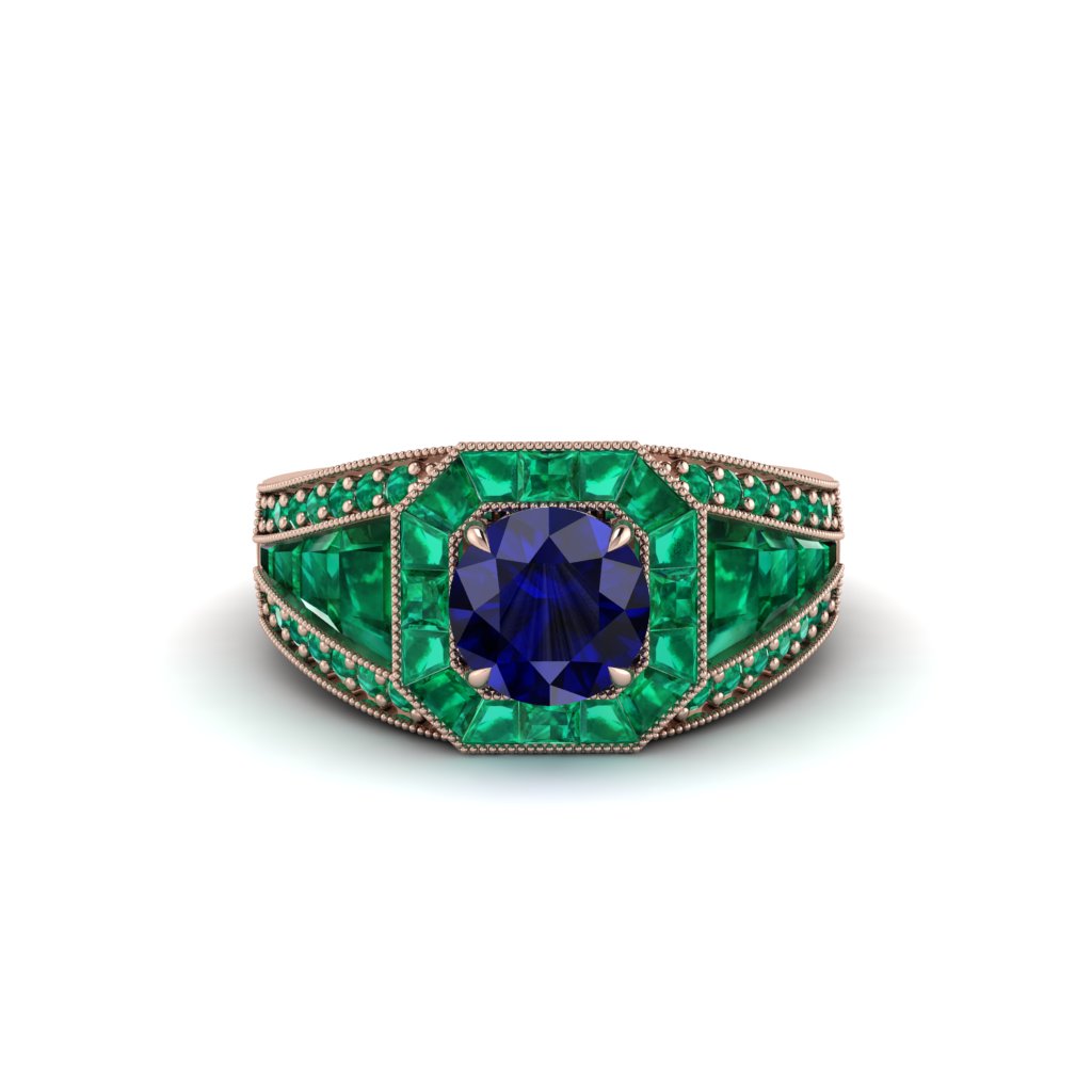 Sapphire Royal Radiance Halo Engagement Ring - Liana No. 29