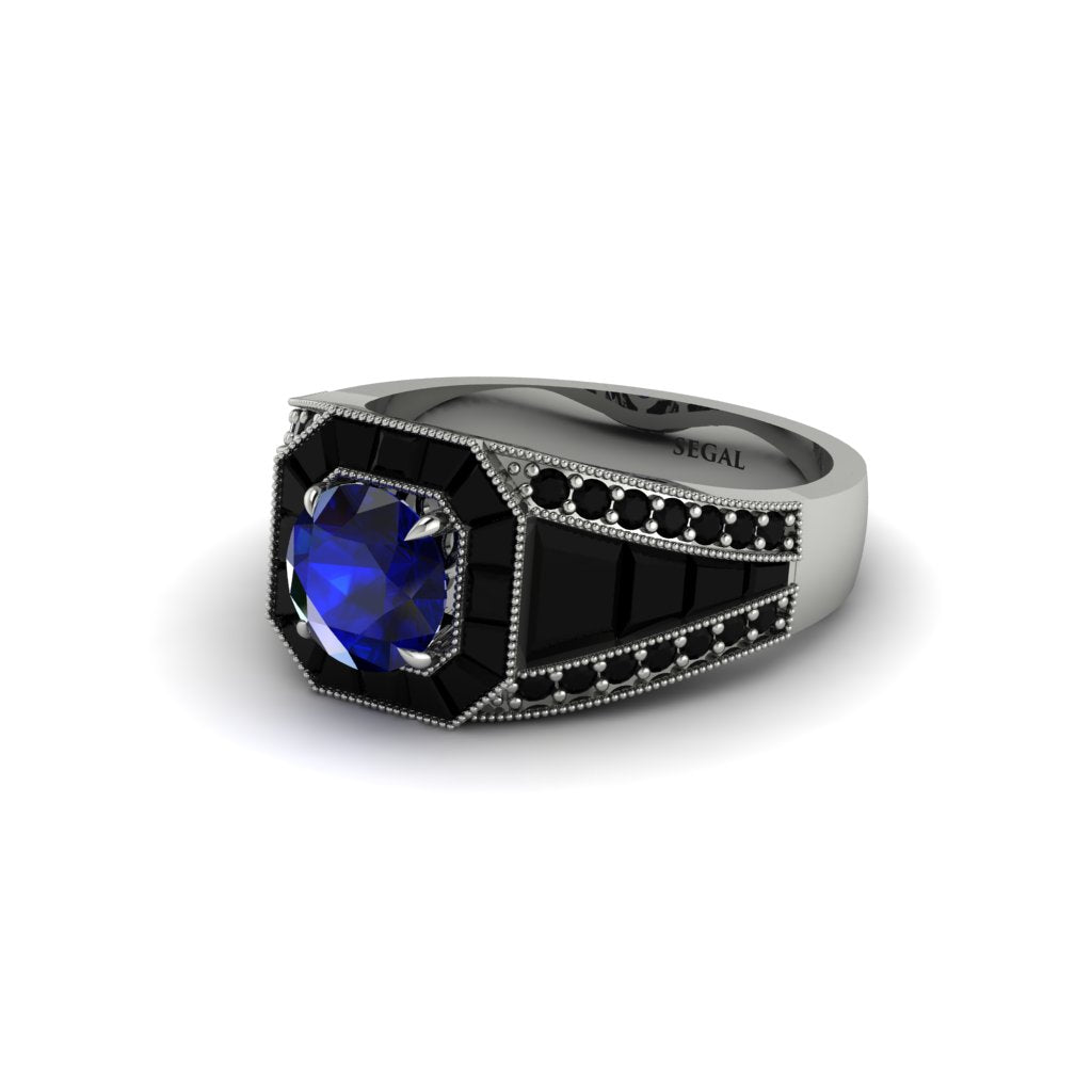 Sapphire Royal Radiance Halo Engagement Ring - Liana No. 45