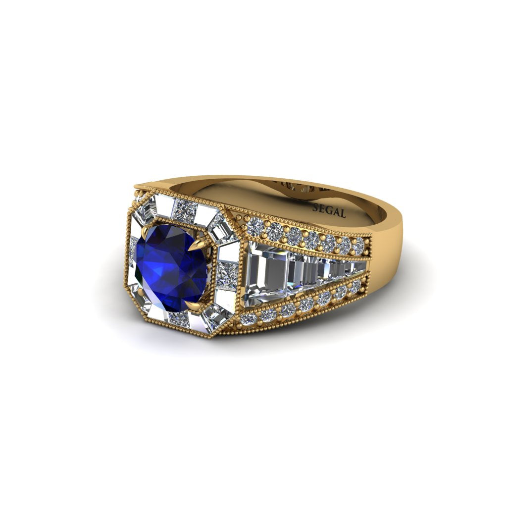Sapphire Royal Radiance Halo Engagement Ring - Liana No. 13