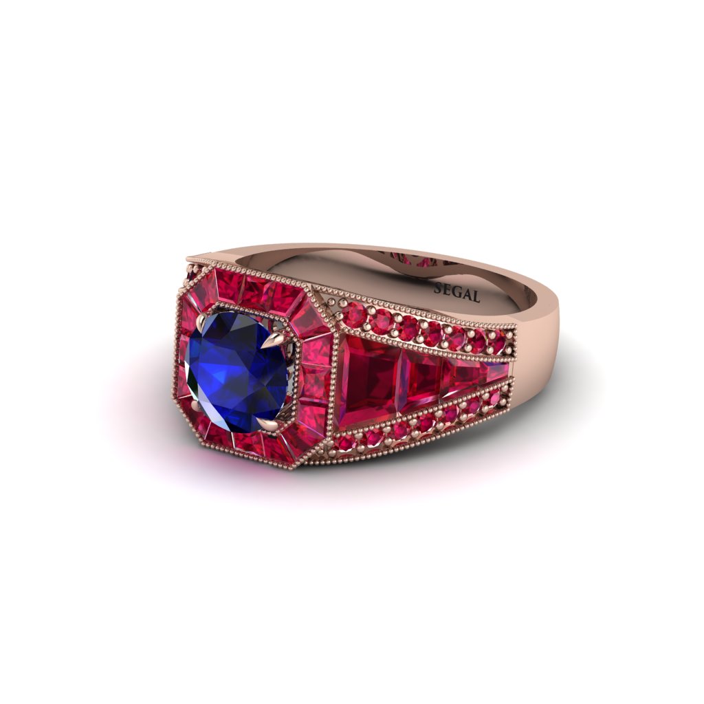 Sapphire Royal Radiance Halo Engagement Ring - Liana No. 59