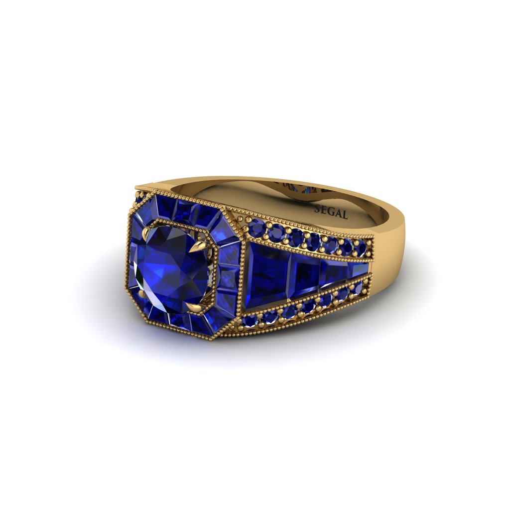 Sapphire Royal Radiance Halo Engagement Ring - Liana No. 73