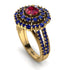 Ruby Double Halo Gold Engagement Ring - Danielle No. 70
