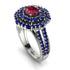 Ruby Double Halo Gold Engagement Ring - Danielle No. 72