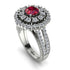 Ruby Double Halo Gold Engagement Ring - Danielle No. 12