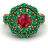 Ruby Double Halo Gold Engagement Ring - Danielle No. 25 image 3