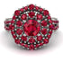Ruby Double Halo Gold Engagement Ring - Danielle No. 57