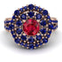Ruby Double Halo Gold Engagement Ring - Danielle No. 71