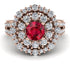 Ruby Double Halo Gold Engagement Ring - Danielle No. 11