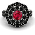 Ruby Double Halo Gold Engagement Ring - Danielle No. 42