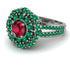 Ruby Double Halo Gold Engagement Ring - Danielle No. 27 image 1