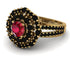 Ruby Double Halo Gold Engagement Ring - Danielle No. 40 image 1