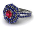 Ruby Double Halo Gold Engagement Ring - Danielle No. 72 image 1