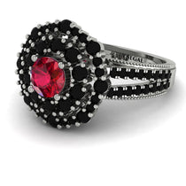 Ruby Double Halo Gold Engagement Ring - Danielle No. 42 image 1