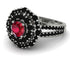 Ruby Double Halo Gold Engagement Ring - Danielle No. 42 image 1