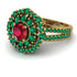 Ruby Double Halo Gold Engagement Ring - Danielle No. 25