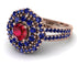 Ruby Double Halo Gold Engagement Ring - Danielle No. 71 image 1